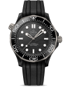 Omega Diver 300M Co-Axial Master Chronometer 43.5 mm Black ceramic on rubber strap (horloges)